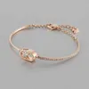 HOT Dancing Diamond Stone Round Shape Bracciale S925 Braccialetti da donna con cuore pulsante placcato oro bianco / rosa 18 carati