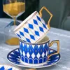 Brittisk keramisk kaffekopp och maträtt set Nordic Luxury Girl Heart Home eftermiddagste Anpassning Muggar