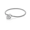 Feiner Schmuck, authentische Perle aus 925er Sterlingsilber, passend für Pandora-Charm-Armbänder, rundes Schloss, Schlangenknochen-Kettenarmband, Sicherheitsketten-Anhänger, DIY-Perlen