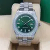 Reloj de hombre mecánico automático de diseño maestro, esfera de moda de lujo de 40 mm, incrustaciones de diamantes hechos a mano, hebilla plegable, cristal de zafiro, regalo de Navidad