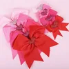 Kinderen houden van Hart Grosgrain Lint Barrettes Swallow Tail Bows Haarklemmen Haarband Set voor Valentine Kerst vakantie Haarklemmen