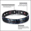 Link, Chain Bracelets Jewelry Rainso Magnetic Therapy Charm For Men 4 In 1 Health Care Elements Stainless Steel Black Blue Bracelet Homme Y1