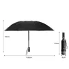 Ветрозащитная автоматическая складка перевернутый зонт со светодиодным фонариком автомобиля обратный зонт рефлелый полоса дождь зонтик 210401