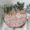 Decorative Objects & Figurines Wooden Welcome Sign Rustic Handmade Wreath Hanging Ornament For Home Farmhouse Garden Decoration Stock Decor