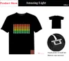 led t shirt som ativado