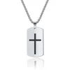 Pendant Necklaces Megin D Stainless Steel Titanium Cross Vintage Badge Collar Chains Necklace For Men Women Couple Gift Jewelry Hip Hop