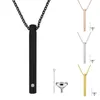 Unisex roestvrij staal hanger sieraden cilinder kristal herdenking urn hanger schuifschroef opent crematie ketting voor as