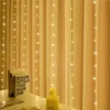 Stringa di luci per tende 3 * 3M 300 LED RGB Cambia colore Luce 11 modalità con telecomando IP64 Impermeabile Decorazione per esterni Lampada per atmosfera da festa