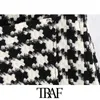 Traf Women Fashion Houndstooth Tweed pina sukienka bez rękawów