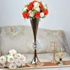 70cm Tall Wedding Flower Trumpet Vase Table Decoration Centerpiece Vase Metal Holder Event Christmas Decor