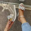 2021 Female Fashion Flower Open Toe Sandals Dress Silver Women Rhinestone Wedges Platform Party Shoes Woman Y0721