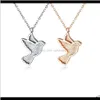 Pendentifs Bijoux Drop Delivery 2021 Pigeon Pendentif Sautoirs Colliers Bijoux Or Sier 50Cm Long Lien Chaînes Design Mode Collier Cadeau