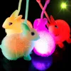 Lapin en caoutchouc de pâques pour enfants, cadeaux de fête, avec Flash LED lumineux, jouets gonflables qui brillent dans la nuit