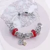 Modische europäische Charm-Perlen aus 925er-Sterlingsilber, lila Kristall, Murano-Lampwork-Glas, fünf Blütenblätter, Blumenkrone, baumelnd, passend für Pandora-Charm-Armbänder, Halskette B8