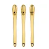 Zinc Alloy Gold Spoon Spice Powder Shovel Household Smoking Accessories Snuff Snorter Sniffer Portable Cream Spoons