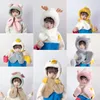 Children's winter scarf hats one body fuzzy hat cute cartoon ear cap baby scarfs