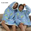 2021 New Oversized Family Matching Homewear Plush Fleece Blanket Unicorn Sleepwear, si vous avez besoin de deux sweats à capuche, veuillez commander deux H0917