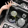 Rhinestone Bling biltillbehör Portable Diamond Car AshTray Universal Cigarett Cylinder Holder Car Styling 2104029766097