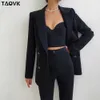 Taovk Kobiety Garnitury Kobiet Spodnie Garnitury Office Lady Formalne Biznes Zestaw Mundur Work Nosić Blazers Camis Topy i spodnie 3 sztuki Zestaw 210925