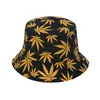 Foxmother New Punk Black Green Red Leaf Weed Caps Fisherman Czapki Wiadro Kapelusze Hip Hop Gorro Outdoor Men Dropshipping