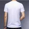 Ymwmhu 100% bomull T-shirts Män Kortärmad V-hals Sommar Toppar Casual Slim Fit T Shirt Fashion Tee Homme Kläder 210714