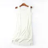 女性夏カジュアルドレスプラスサイズOネックノースリーブニーレングスドレス8色の伸縮性のある家庭用ドレスフロック