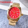 Toppkvalitet Män Klassisk generös Watch 40mm Full Rostfritt Stål Luxury Quartz President Hip Hop Cool Male Gifts Sapphire Super Classic Wristwatches Reloj de Lujo