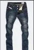 Mode-ontwerper Heren Ripped Biker Jeans Leer Patchwork Slim Fit Moto Denim Joggers voor mannelijke verontruste jeansbroeken