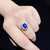 Starlight Sapphire Ring, Classic 925 Pure Silver Star Line Mooie Mail Packing