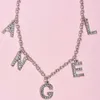 Necklace Jewelry Punk Personality Fashion Rhinestone Letter Women Gothic Statement Gifts Bijoux Chain