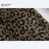 Зимние женщины винтажные леопардовые печатные шерстяные пальто леди с длинным рукавом двойные повседневные Смесительные куртки шикарные вершины CT609 210420