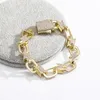 Luxury Designer Smycken Mens Armband Iced Out Kubansk Link Kedjor Hip Hop Diamant Armband Guld Silver Halsband Charm Mode Tillbehör