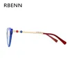 Design Fashion Small Cat Eye Reading Glasses Kvinnor Anti Blue Light Presbypia Reader med High Vision Cr-39 objektiv +1,75 Solglasögon