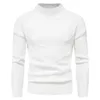 Meio colarinho de altos camisolas masculinas outono inverno quente malha camisola homens sólido manga comprida masculino pulôver that hem casual casacos 210524