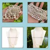 Naszyjniki z koralikami Wisiorki biżuteria 8–9 mm barok biały naturalny naszyjnik perłowy 72-calowy dar myskowy Drezień upuszczenia 2021 WZC8X