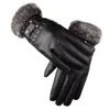Cool épaissir des gants en cuir doux de lavage au chaud noir