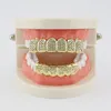 Red blue Diamond Glaze Grillz Teeth 18K Gold Plated Dental Grills Hip Hop Bling Body Jewelry for Men Fashion Silver Gold Will and Sandy