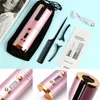 Trådlös Automatisk Hårfärg Portabel USB Uppladdningsbar Roterande Curling Iron Women Girl LCD Display Curly Machine Styling Tool