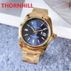 Topkwaliteit mannen klassieke genereuze horloge 40mm volledige roestvrij staal luxe quartz president hiphop cool mannelijke geschenken saffier super klassieke polshorloges reloj de lujo