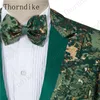 Herrenanzüge Blazer Thorndike Männer mit Hosen 2021 Italienischer Smoking mit spitzem Revers Grüne Tarnung Formale Hochzeit Prom Party MA210A