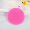 NewsILICONE Dish Bowl Cleaning Szczotka Wielofunkcyjna 5 Kolory Podkładka Scouring Pot Pan Wash Brushes Cleaner Kitchen Mycie Narzędzia EWB6446