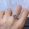 anello di fidanzamento gioielli donna moissanite scoppiettante per matrimonio vero argento sterling 925 9 * 9mm gemma regalo di compleanno