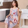 Mulheres Sleepwear Sexy Sem Mangas Longo Nightgown Womens Ice Silk Lace Dress Vestido Plus Size 5XL vestido de sono desgaste lingerie