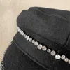 Ruslan Baginskiy Style 100% Wool And Rhinestone Decoration Sboy Hat For Autumn Winter Berets