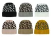 Donne Casual Lavorato A Maglia Alta Coda di Cavallo Beanie Cappello Autunno Inverno Cap Della Stampa Del Leopardo di Modo di Spessore Caldo Femminile di Sport All'aria Aperta Cappelli XY485