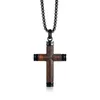 Pendant Necklaces Wood Material Cross Long Mens Pendants Chain Punk For Boy Male Stainless Steel Jewelry Creativity Gift Wholesale