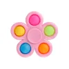 Fingertopp fidget spinner leksaker bubbla poppers blomma bräda dna regnbåge färg push spinners finger roligt barn vuxen stress lättnad leksak skrivbord bubblor g4u12me