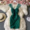 Lente herfst temperament halter rug mouwloze slanke sexy camisole jurk vrouwelijke mode tube top uk794 210506