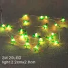 5 sztuk 2m 20led Santa Claus Snowflake Drzewo LED Light Struny Boże Narodzenie Dekoracja Dla Domu 2022 Ozdoba w Chorek Boże Narodzenie Xmas Prezent Nereyear