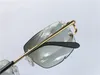 fashion design sunglasses 0112 retro rimless crystal cut surface irregular frame pop vintage uv400 lens top quality protection eye276e